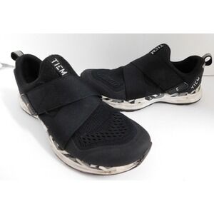 TIEM Slipstream Cycling Shoes  Black Geometric Indoor Cycling Sneakers 6.5